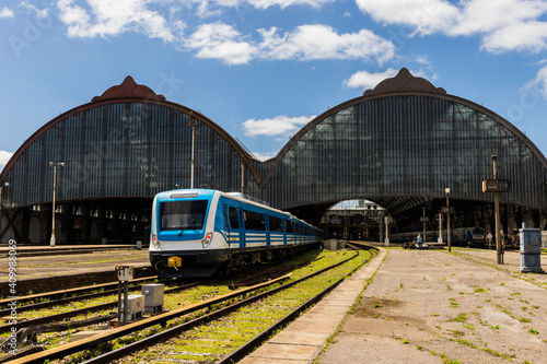 Train arriving at Retiro station in Buenos Aires