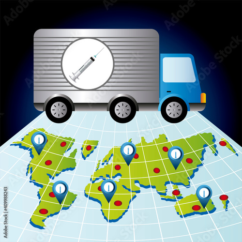 world vaccine covid 19 coronavirus truck distribution vaccination map