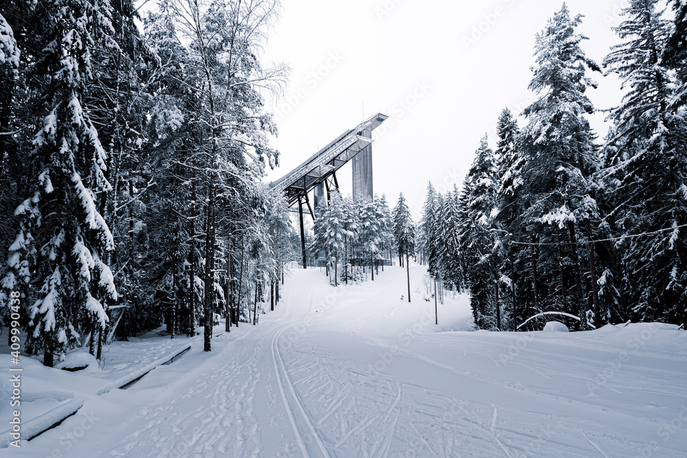 Φωτογραφία Lahti Sprungschanze Winter Skisprungschanze Skispringen Wintersport Vierschanzen