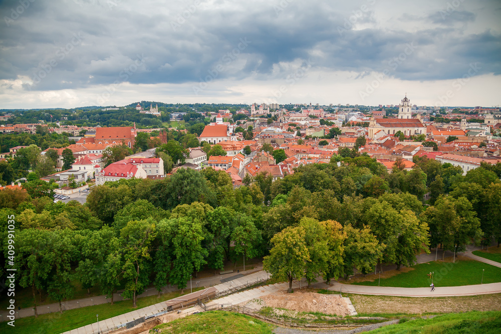 panoramic view of the Old town in Vilnius