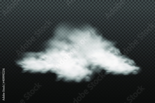 White vector cloudiness ,fog or smoke on dark checkered background.SCloudy sky or smog over the city.Vector illustration. photo
