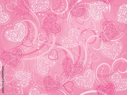 seamless pink background with hearts