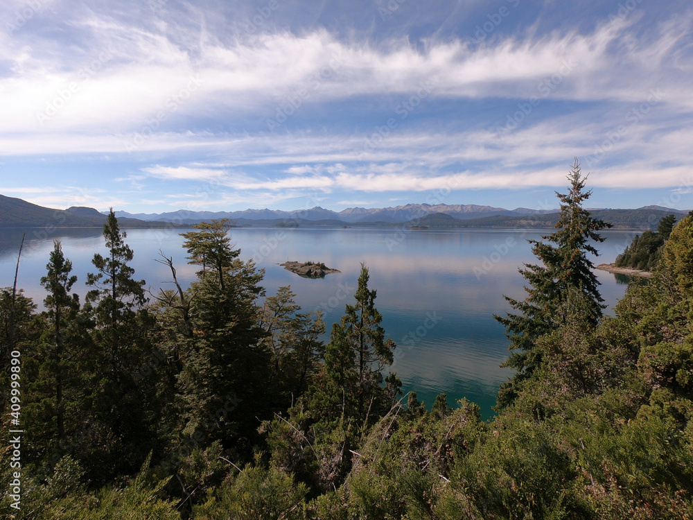 Forest and Lake Nahuel Huapi near the city of San Carlos de Bariloche