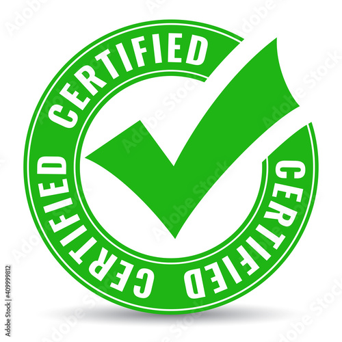Round certified vector icon