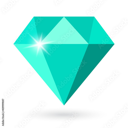 Malachite gem stone vector icon