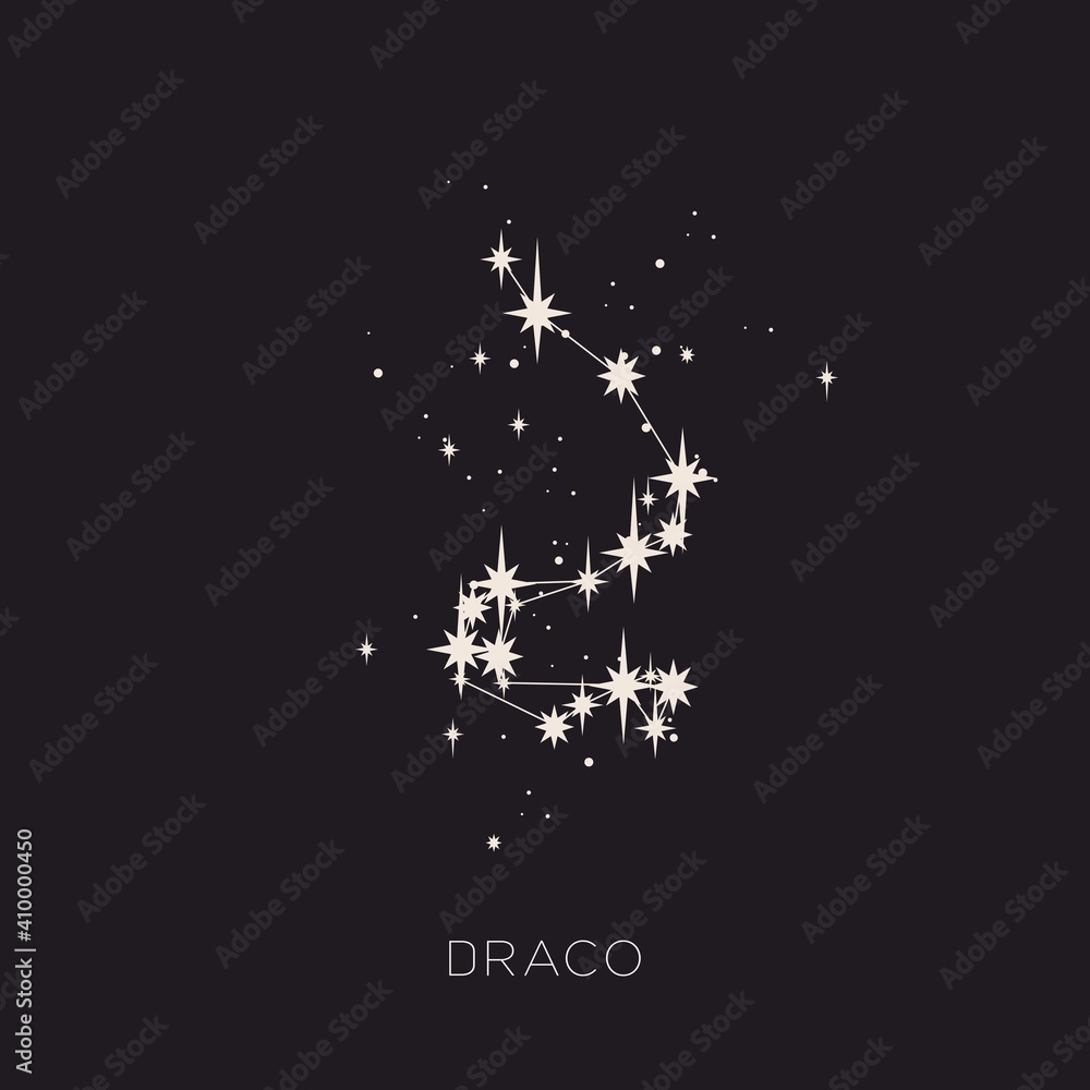 Star constellation space zodiac draco vector - obrazy, fototapety, plakaty 