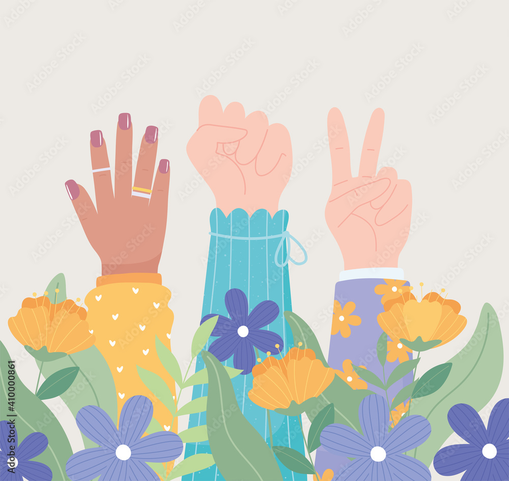 womens day, diverse hands up female, girl power, womens day, diverse hands up female, girl power,