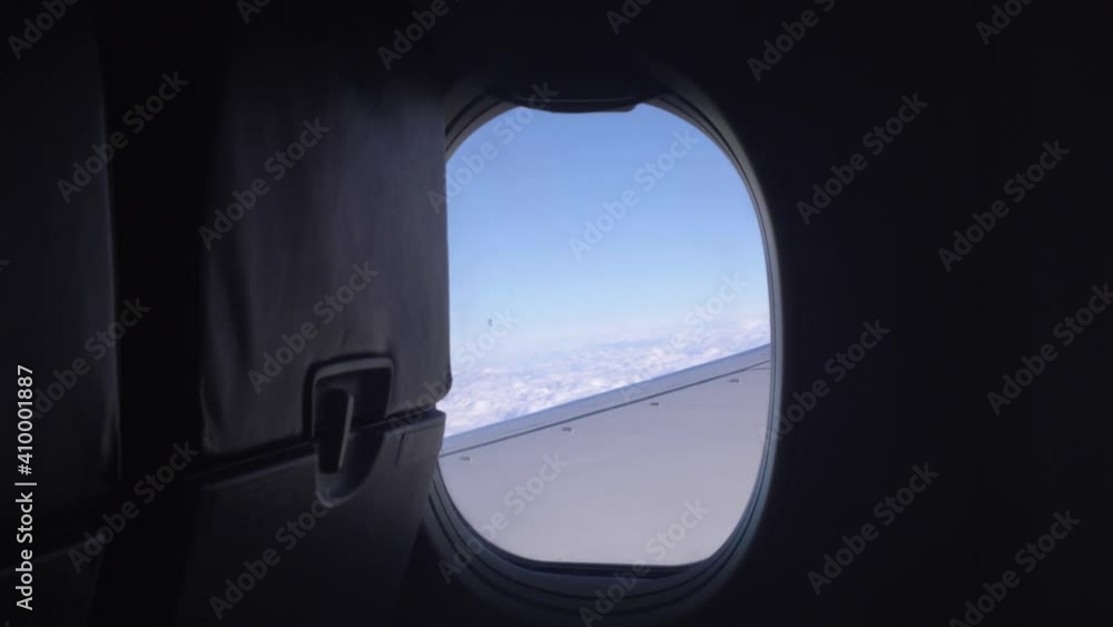 The flight of an aircraft through a zone of turbulence. View from the window of the liner's porthole. The flight of an aircraft through a zone of turbulence. View from the window of the liner's porthole.