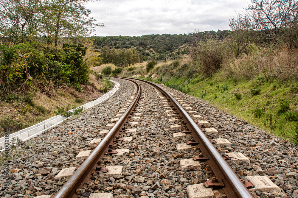 Photograph of the railway in the countryside of Sardinia