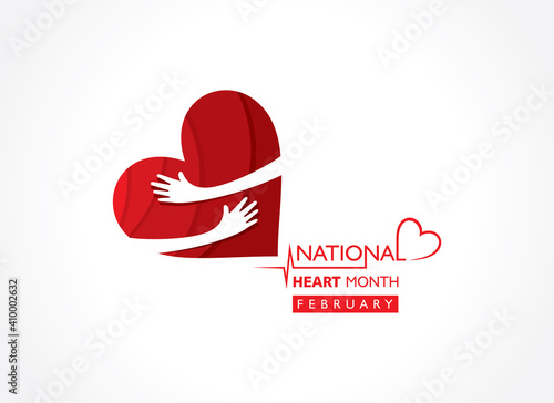 Vector illustration of National Heart Month observed in February