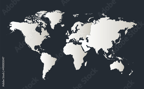 World map  Infographics flat design colors snow white   individual continent blank