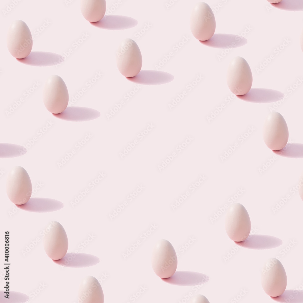 Creative monochromatic egg patern in powder pink with copy space. Isometric grid. Creative monochromatic egg patern in powder pink with copy space. Isometric grid.