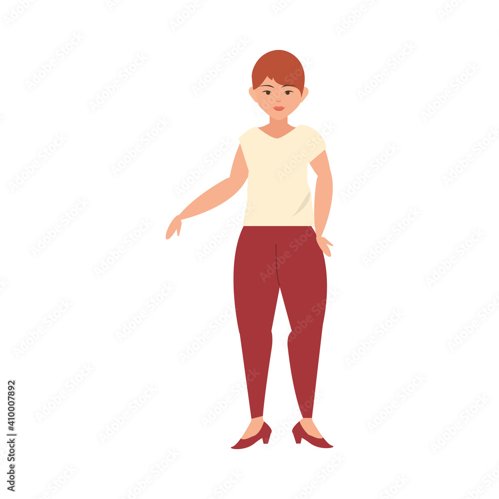 beauty woman character with short hair stylish beauty woman character with short hair stylish
