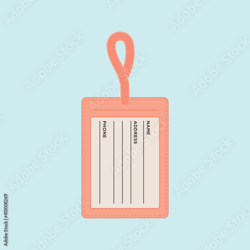 Baggage Tag, Name Tag, Purse Tag, Luggage Tag Vector Icon, Tag icon, Vector Illustration Background