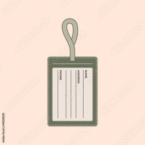 Baggage Tag, Name Tag, Purse Tag, Luggage Tag Vector Icon, Tag icon, Vector Illustration Background