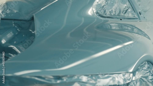 car in spray paint booth
