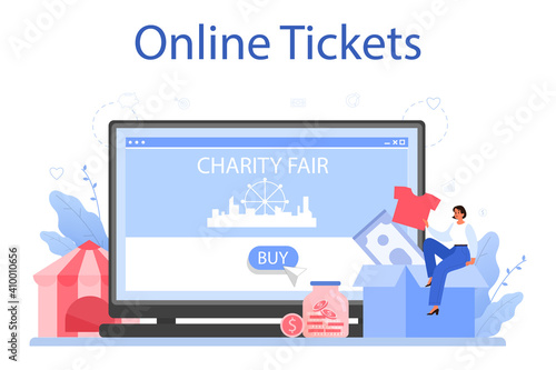 Charity online service or platform. People or volunteer donate
