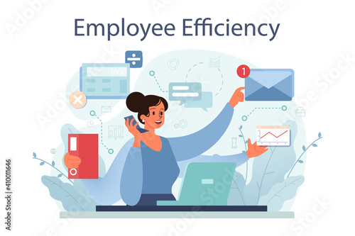 Employee efficiency concept. Business staff management for a productive