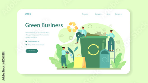 Ecology or eco friendly business web banner or landing page