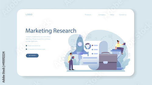 Marketing research web banner or landing page set. Statistics analysis © inspiring.team