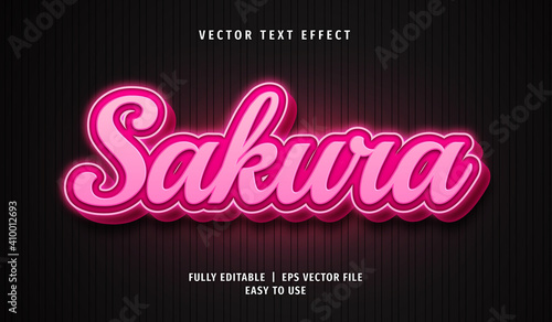 Text Effect 3D Sakura, Editable Text Style