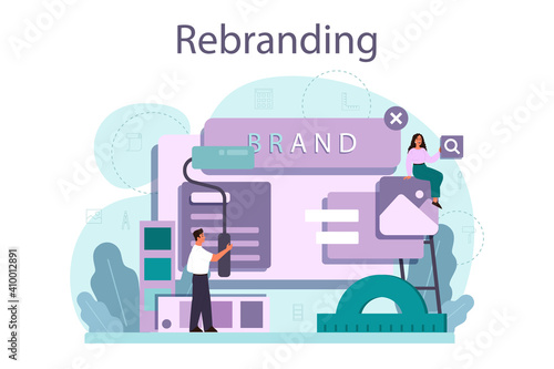 Rebranding concept. Rebuilding marketing strategy and design