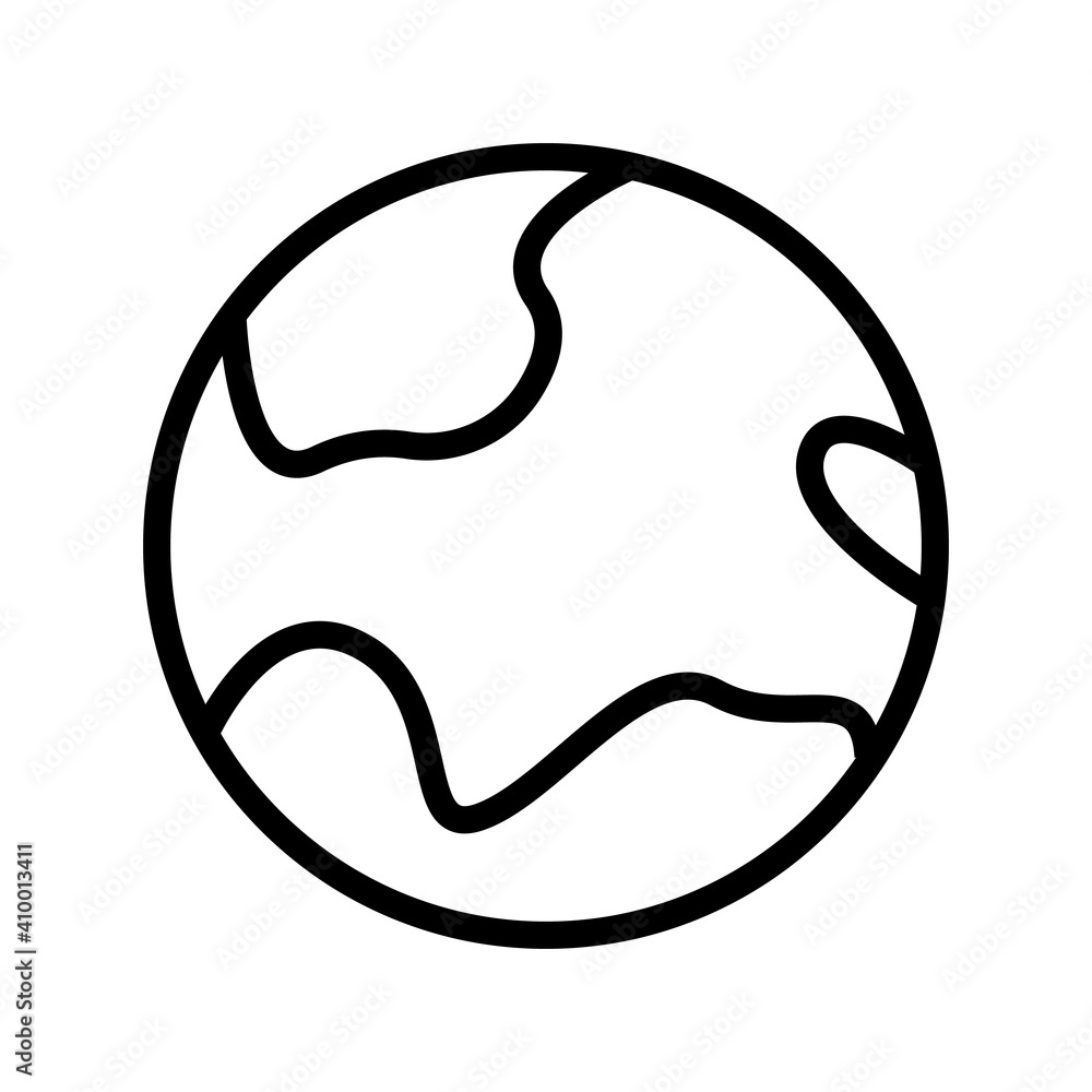 planet Earth icon. Globe. Thin line design planet Earth icon. Globe. Thin line design