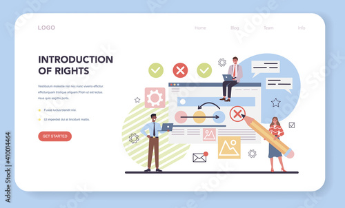 Project management web banner or landing page. Introduction