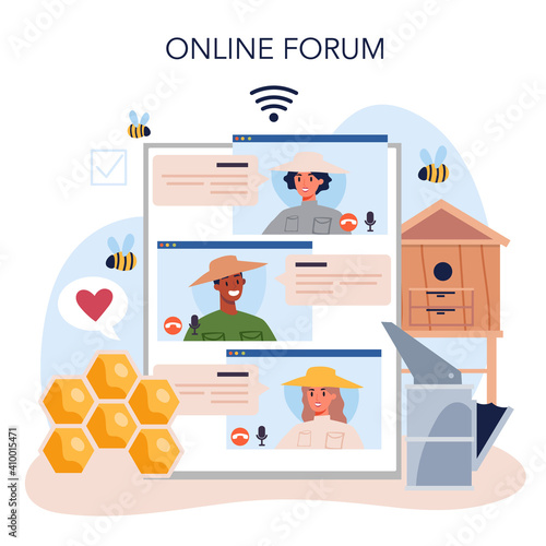 Hiver or beekeeper online service or platform. Professional farmer