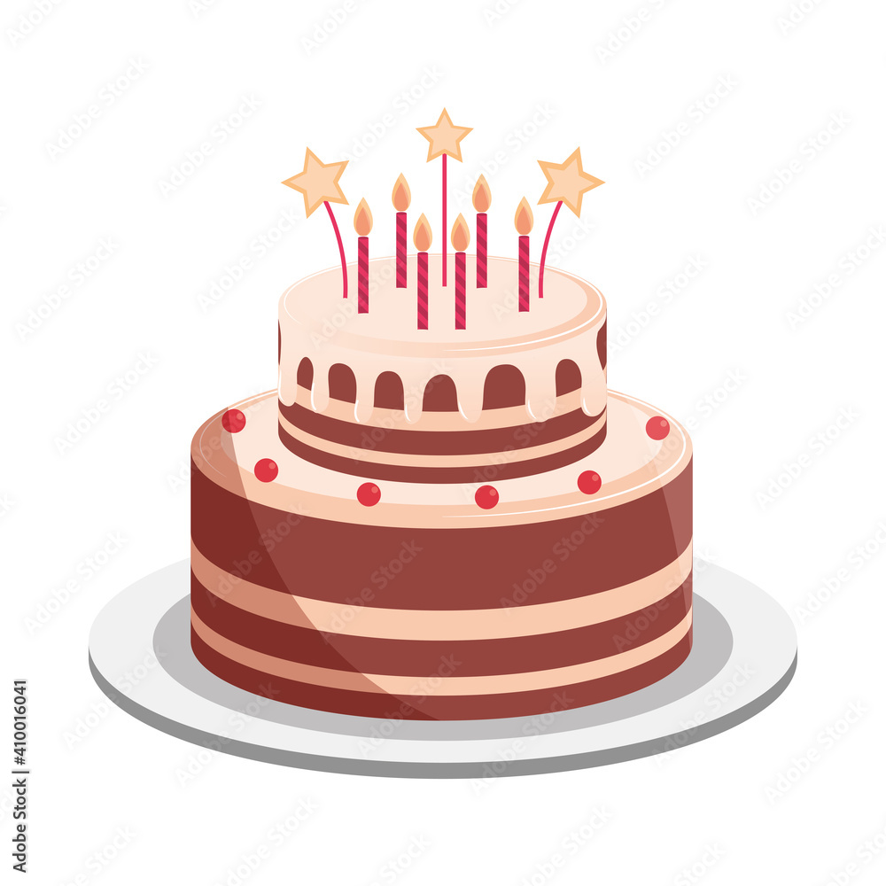 birthday cake festive candles stars decoration birthday cake festive candles stars decoration