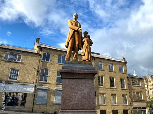 Statue of, Richard Oastler, the Factory King, who strove to abolish child labour in the 1800s in the North of England