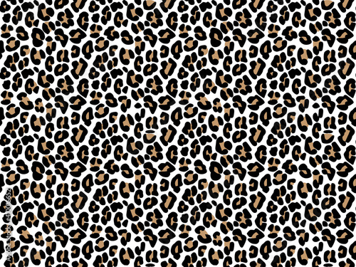 Wall murals White leopard skin seamless pattern. Animal decorative print  design for textile, paper and clothes. 
