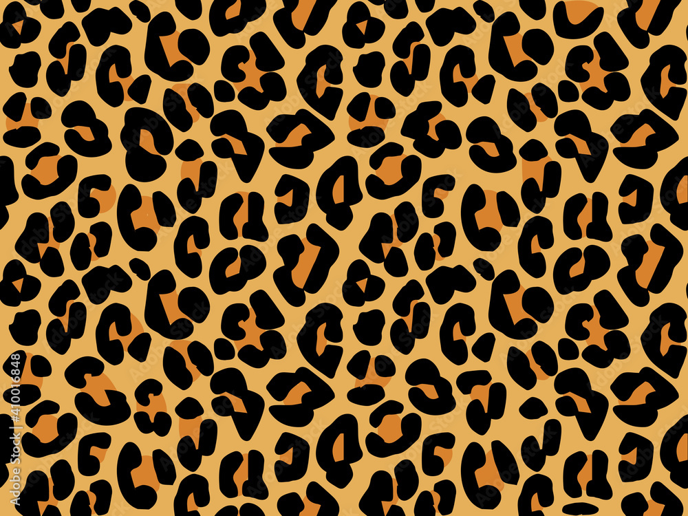 Leopard skin seamless pattern. Animal decorative print design for textile,  paper and clothes. Stock Vector | Adobe Stock