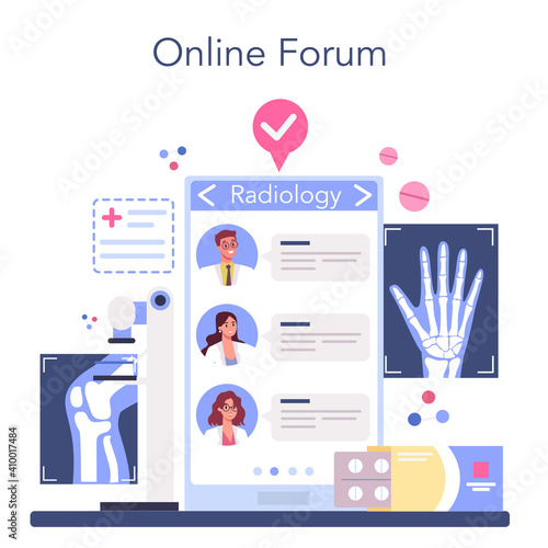 Radiologist online service or platform. X-ray, MRI and ultrasound
