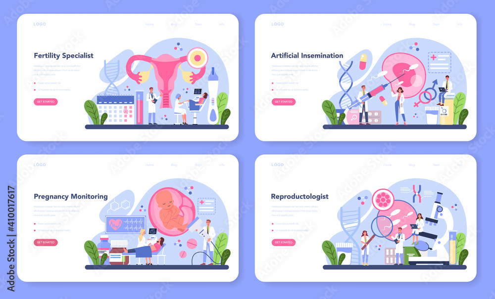 Reproductology and reproductive health web banner or landing