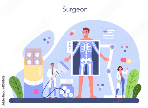 Surgeon concept. Doctor performing medical operations. Professional