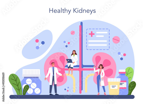 Urologist concept. Idea of kidney and bladder treatment,