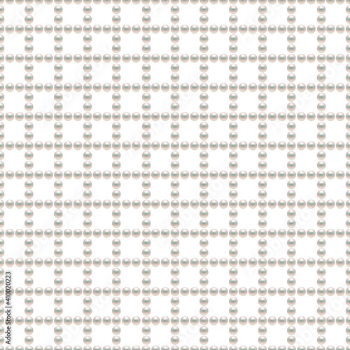 White pearls background. Seamless pattern. Textile, print pattern. 3D vector illustration.
