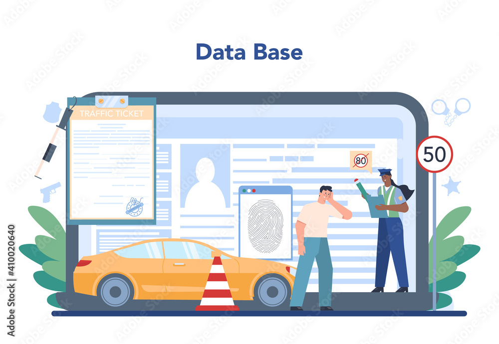 Police officer online service or platform. Detective making investigation Police officer online service or platform. Detective making investigation