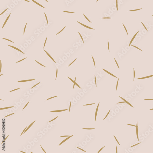 Delicate tropical palm leaves seamless pattern in gold and pink colors. Vector illustration.