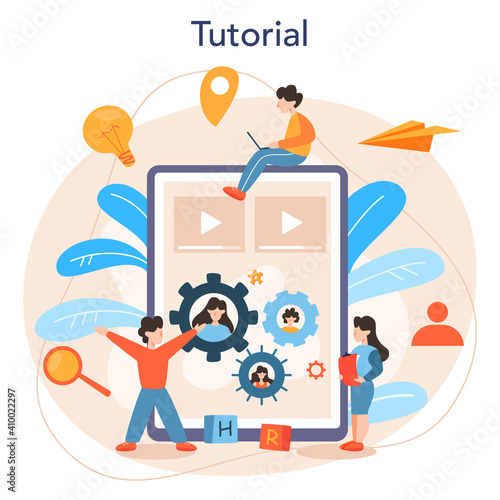 Human resources manager online service or platform. Idea of recruitment
