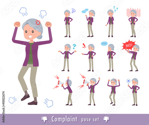 flat type Purple clothes grandma_Complaint