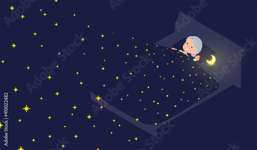 flat type Purple clothes grandma_Dreams-of-the-Stars