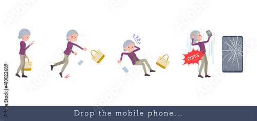 flat type Purple clothes grandma_Drop-the-mobile