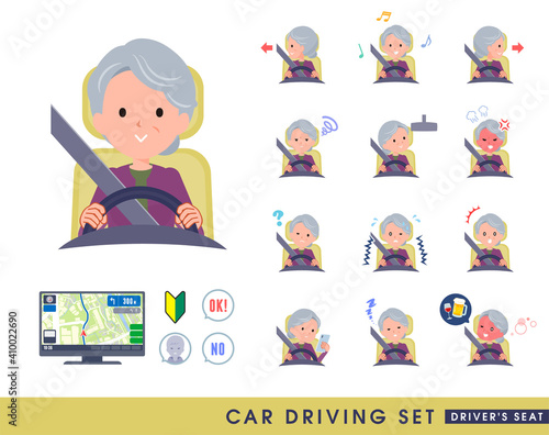 flat type Purple clothes grandma_Drivers-seat