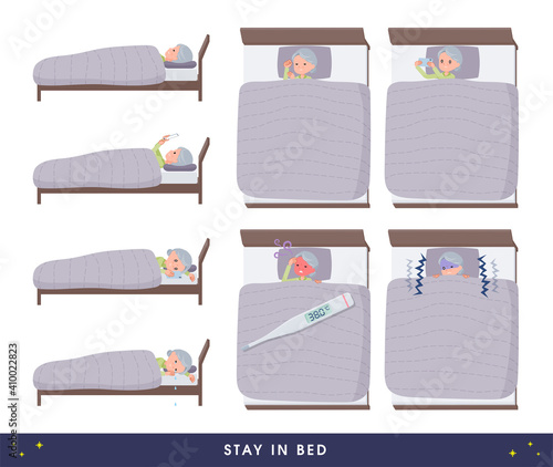 flat type Purple clothes grandma_stay-in-bed