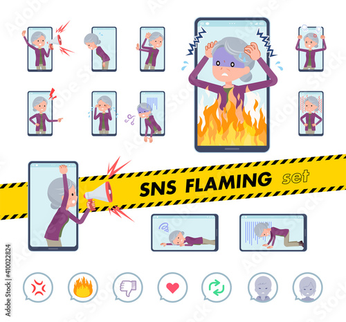 flat type Purple clothes grandma_SNS-Flaming