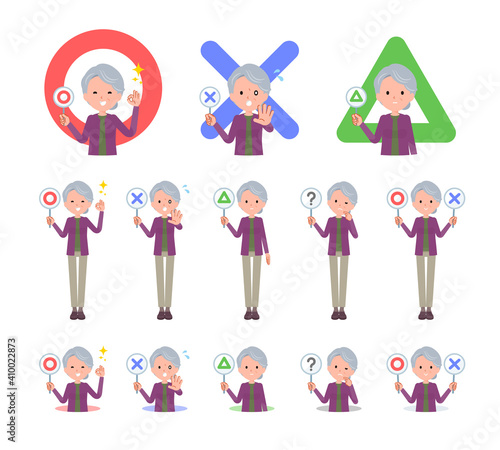 flat type Purple clothes grandma_True-or-false