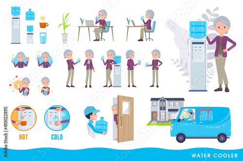 flat type Purple clothes grandma_water cooler