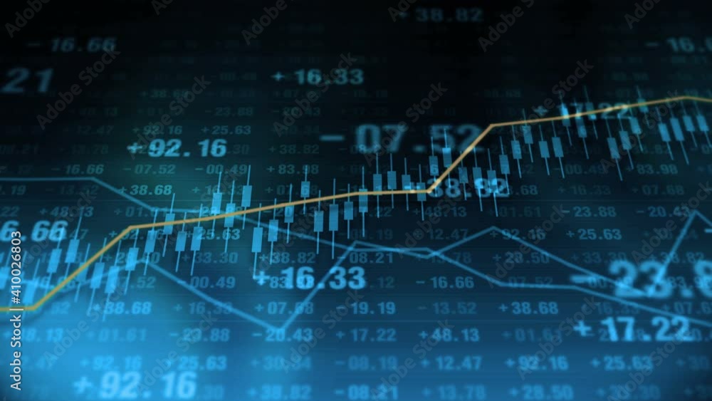 Line graph and numbers in stock market. Business Success and growth concept. Abstract financial chart on screen display. Loop animation. Line graph and numbers in stock market. Business Success and growth concept. Abstract financial chart on screen display. Loop animation.
